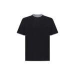 Brunello Cucinelli Black Cotton T-Shirt