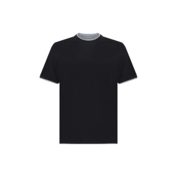 Brunello Cucinelli Black Cotton T-Shirt