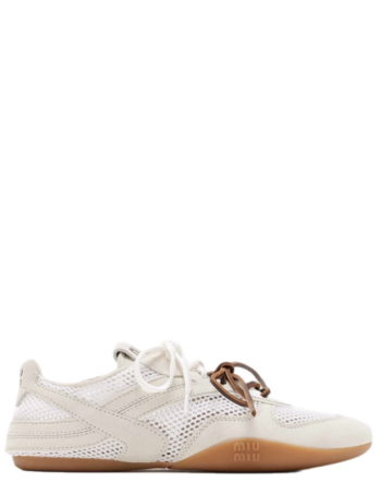 Miu Miu Gymnasium mesh and suede sneakers