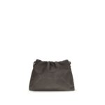 Brunello Cucinelli Brown Calf Leather Bos Taurus Shoulder Bag