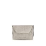 Brunello Cucinelli Gray Calf Leather Bos Taurus Clutch Bag