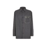 Fendi Gray Cashmere Full-Length Jacket