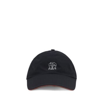 Brunello Cucinelli Blue Cotton Cap (Baseball Hat)
