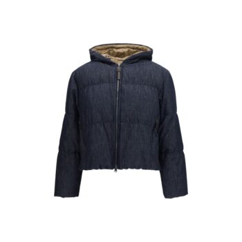 Brunello Cucinelli Blue Cotton Shell Jacket
