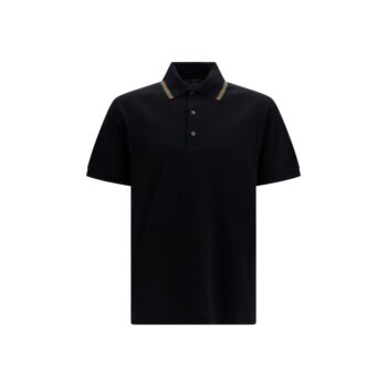 Gucci Black Cotton Polo Shirt