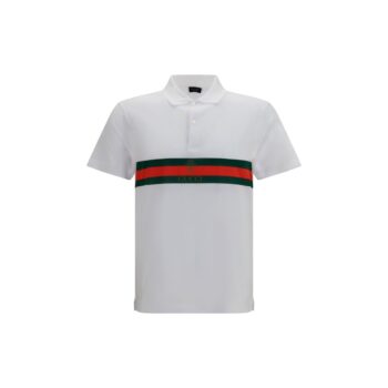 Gucci White Cotton Polo Shirt