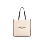 Jimmy Choo Beige Canvas Tote Bag