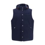 Brunello Cucinelli Blue Wool Oves Aries Sleeveless Jacket