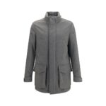 Brunello Cucinelli Gray Cashmere Full-Length Jacket