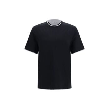 Brunello Cucinelli Black Cotton T-Shirt