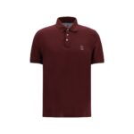 Brunello Cucinelli Bordeaux Cotton Polo Shirt
