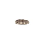 Valentino Garavani Gray Calf Leather Bos Taurus Bracelet