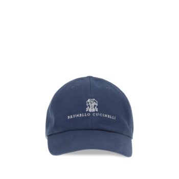 Brunello Cucinelli Blue Cotton Cap (Baseball Hat)