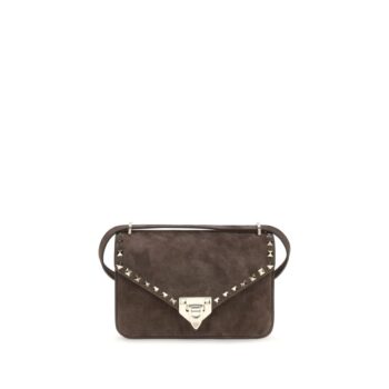 Valentino Garavani Brown Suede Leather Shoulder Bag