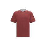 Brunello Cucinelli Bordeaux Cotton T-Shirt