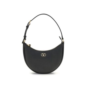 Valentino Garavani Black Calf Leather Bos Taurus Shoulder Bag
