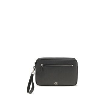 Valentino Garavani Black Calf Leather Bos Taurus Handbag