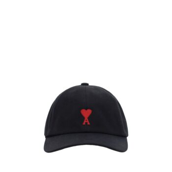 Ami Paris Black Cotton Cap (Baseball Hat)