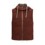 Brunello Cucinelli Brown Cotton Sleeveless Jacket